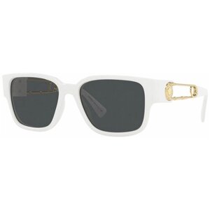 Солнцезащитные очки Versace, прямоугольные, оправа: пластик, с защитой от УФ, белый