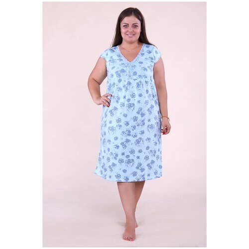 Сорочка Натали, размер 58, голубой
