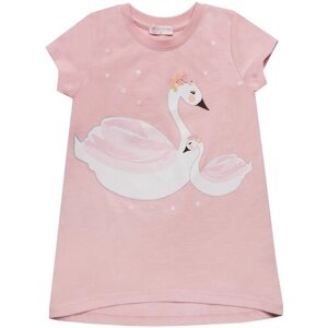 Сорочка ночная для девочки Diva Kids, 3-8 лет, 98-128 см, розовый, с коротким рукавом, с принтом/пижама для девочки/ одежда для сна для девочки