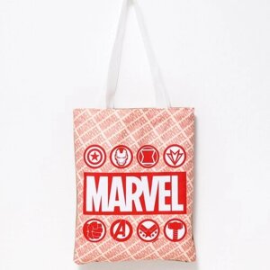 Сумка шоппер Marvel, белый, красный