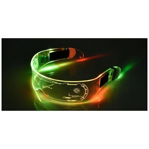 Светодиодные очки mrm-power " Стиль Киберпанк" 3 режима свечения, 7 цветовых комбинаций