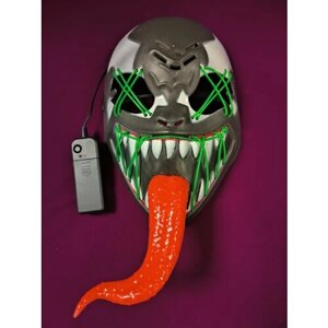 Светящаяся маска Венома с языком / Venom зеленое свечение