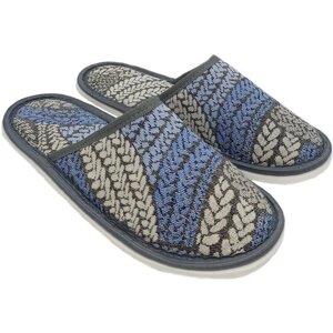 Тапочки ivshoes, текстиль, нескользящая подошва, размер 36-37, серый, голубой