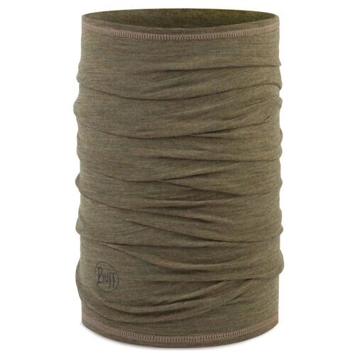 Тонкий шерстяной шарф-труба Buff Wool lightweight Moss Multistripes