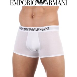 Трусы боксеры EMPORIO ARMANI, средняя посадка, быстросохнущая, подарочная упаковка, корректирующий эффект, плоские швы, размер M, белый