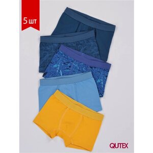 Трусы QUTEX, 5 шт., размер 110-116, синий, горчичный