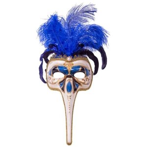 Венецианская карнавальная маска "Капитан", маска Скарамуччи (Скомороха), аксессуар Дзанни