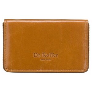 Визитница Dr. Koffer, натуральная кожа, 1 карман для карт, коричневый