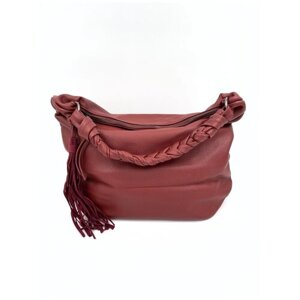 Женская сумка хобо RENATO 3041-4-BRICKRED цвета кирпично-красный
