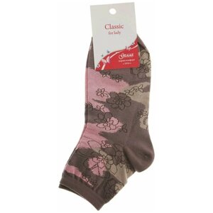 Женские носки Гамма средние, размер 25-27, коричневый, розовый