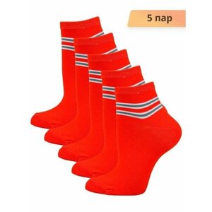 Женские носки Годовой запас носков укороченные, 5 пар, размер 23 (36-38), оранжевый