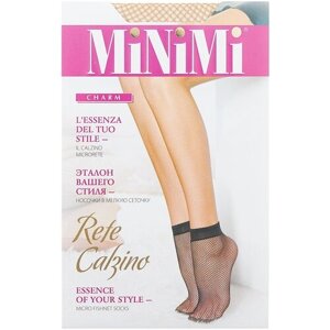Женские носки MiNiMi укороченные, капроновые, в сетку, размер 0 (one size), бежевый