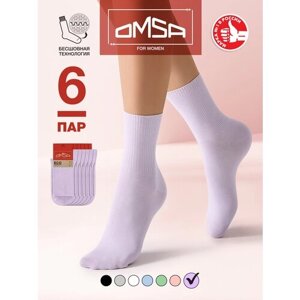 Женские носки Omsa высокие, 6 пар, размер 35-38, фиолетовый