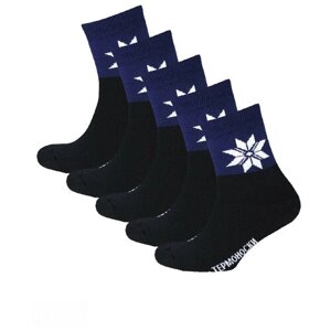 Женские носки STATUS средние, 140 den, 5 пар, размер 36-39, черный, синий