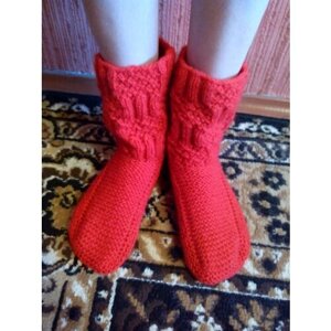 Женские носки высокие, износостойкие, вязаные, быстросохнущие, размер 37/39, красный