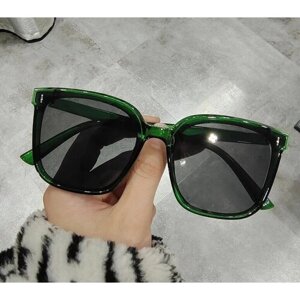 Женские солнечные очки поляризация зеленые+черный