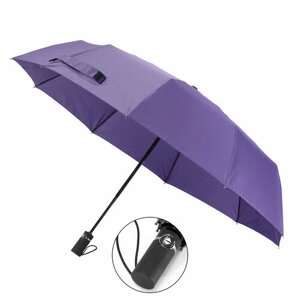 Зонт автомат, 3 сложения, купол 101 см., для женщин, фиолетовый
