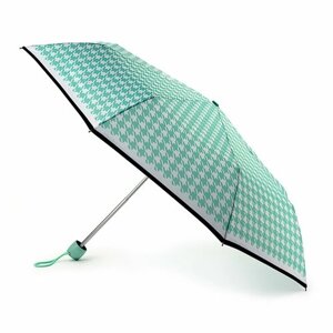 Зонт FULTON, механика, 3 сложения, купол 96 см., 8 спиц, для женщин, белый, зеленый