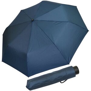 Зонт MIZU, механика, 3 сложения, купол 98 см., 8 спиц, чехол в комплекте, для женщин, синий