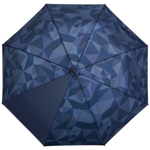 Зонт molti, полуавтомат, 3 сложения, купол 100 см., 8 спиц, чехол в комплекте, синий