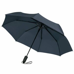 Зонт NO NAME, полуавтомат, 3 сложения, проявляющийся рисунок, чехол в комплекте, для мужчин, синий