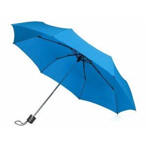 Зонт Oasis, механика, 3 сложения, купол 97 см, 8 спиц, чехол в комплекте, для женщин, голубой