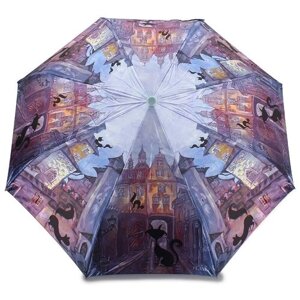 Зонт PLANET, автомат, 3 сложения, купол 88 см., 8 спиц, для женщин, фиолетовый