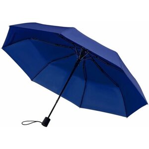 Зонт полуавтомат, 3 сложения, купол 98 см, синий