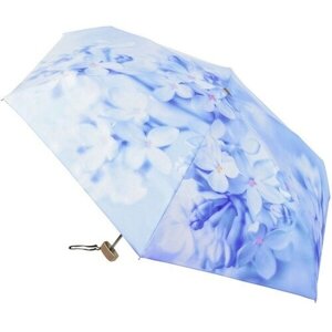 Зонт RainLab, механика, 5 сложений, купол 94 см, 6 спиц, чехол в комплекте, для женщин, голубой