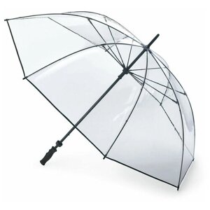 Зонт-трость FULTON, механика, купол 128 см., 8 спиц, система «антиветер», прозрачный, бесцветный