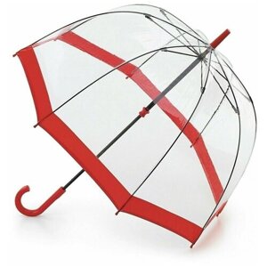 Зонт-трость FULTON, механика, купол 84 см., система «антиветер», прозрачный, для женщин, бесцветный