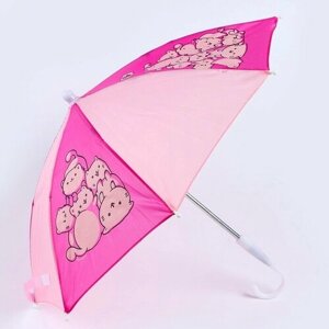 Зонт-трость Funny toys, полуавтомат, купол 52 см., розовый