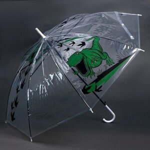 Зонт-трость Funny toys, полуавтомат, прозрачный, бесцветный