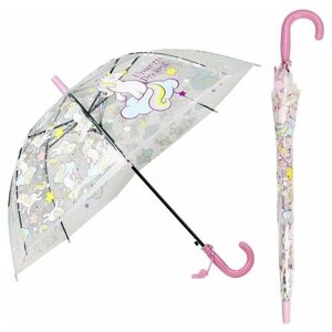Зонт-трость механика, для девочек, бесцветный