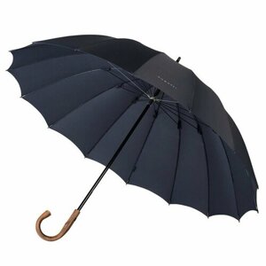 Зонт-трость механика, купол 131 см, для женщин, темно-синий