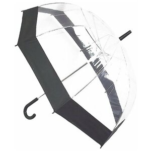 Зонт-трость механика, купол 80 см., 8 спиц, прозрачный, мультиколор