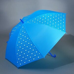 Зонт-трость механика, купол 90 см, синий
