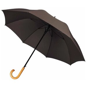 Зонт-трость molti, полуавтомат, купол 116 см., 8 спиц, деревянная ручка, система «антиветер», коричневый