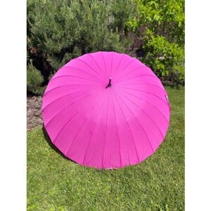 Зонт-трость полуавтомат, 2 сложения, купол 120 см, 24 спиц, чехол в комплекте, розовый