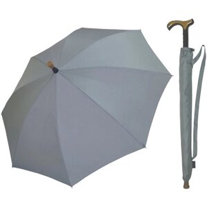 Зонт-трость полуавтомат, купол 104 см., 8 спиц, серый