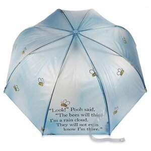 Зонт-трость полуавтомат, купол 90 см., для девочек, голубой