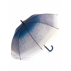 Зонт-трость , полуавтомат, купол 99 см., 8 спиц, прозрачный, мультиколор