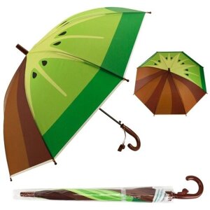 Зонт-трость полуавтомат, зеленый, коричневый