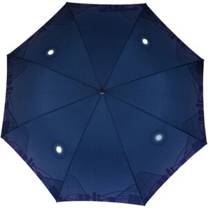 Зонт-трость ZEST, полуавтомат, купол 105 см, 8 спиц, деревянная ручка, система «антиветер», для женщин, синий