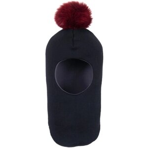 Балаклава шлем , демисезон/зима, с помпоном, подкладка, размер 50/52, черный