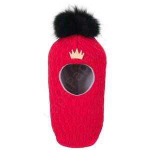 Балаклава шлем , демисезон/зима, с помпоном, подкладка, размер 50/52, красный