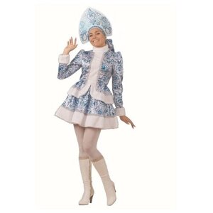 Батик Карнавальный костюм «Снегурочка», голубые узоры, р. 44, рост 164 см
