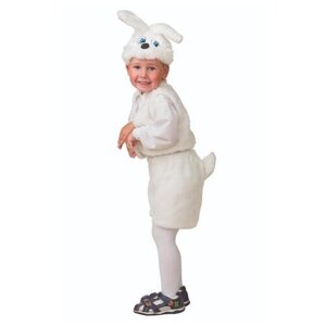 Батик Карнавальный костюм Заяц белый, рост 110 см 106-110-56
