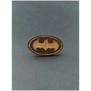 Бэтмен, бэтмен эмблема, значок деревянный, брошь на одежду, значок на рюкзак