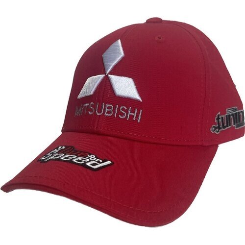 Бейсболка бини Mitsubishi Бейсболка МИТСУБИСИ кепка MITSUBISHI, размер 55-58, красный
